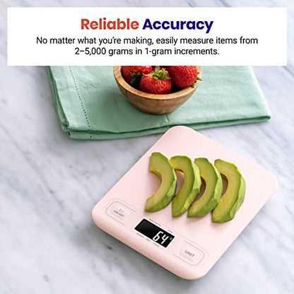 Etekcity Food Kitchen Scale, Digital Grams and Ounces for Weight Loss, Baking, Cooking, Keto and Meal Prep, LCD Display, Medium, Pink - color: Pink
