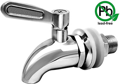 Replacement Spigot for Beverage Dispenser, Stainless Steel Spigot for Water Dispenser, Drink Dispenser Faucet, fits Berkey and other Gravity Filter systems as well, 2 Pack