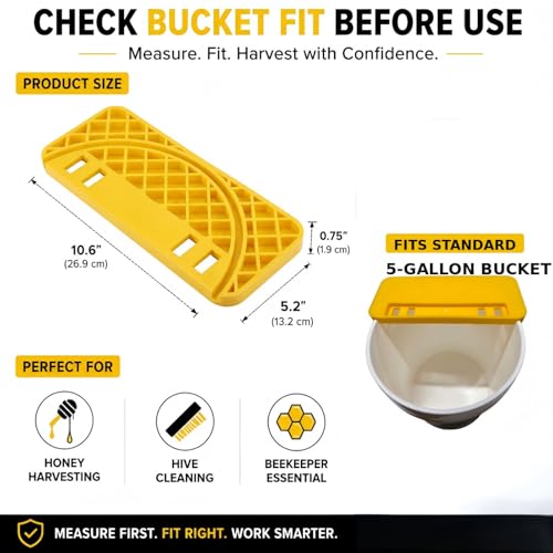 XICHENGSHIDAI Honey Uncapping Holder for 5 Gallon Bucket, Frame Rest | Supports a honey frame over a standard 5-gallon bucket; grooved scraper edge directs wax cappings and honey into the bucket.