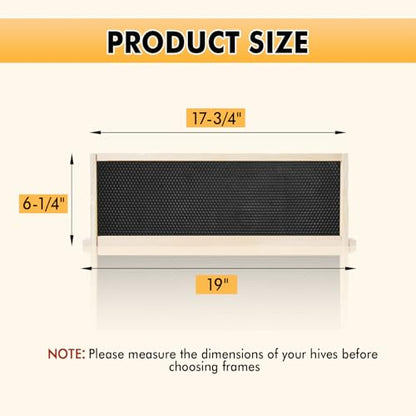 POLLIBEE Medium or Super Bee Hive Frames and Wax Foundations,10 Pack Honey Bee Frames with 100% Beeswax Coated Food Grade Foundation Sheets, Beekeeping Supplies,6-1/4-Inch (Black) - size: Medium Black