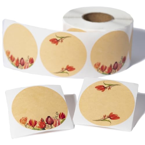 MONEST (500pc/Roll) 2" Stickers for Jars and Lids | Pantry, Mason Jar, Canning, Spice, and Bottle Labels (Red Tulip 2") - color: Red Tulip 2"