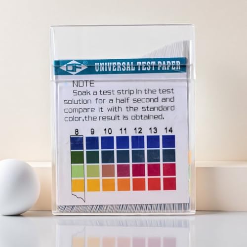 100 Strips Plastic pH Test Strips, Universal Application Ph 0-14 Range Soap, Saliva, Urine, Food, Liquids, Water with Soil Testing, Lab Monitoring & etc