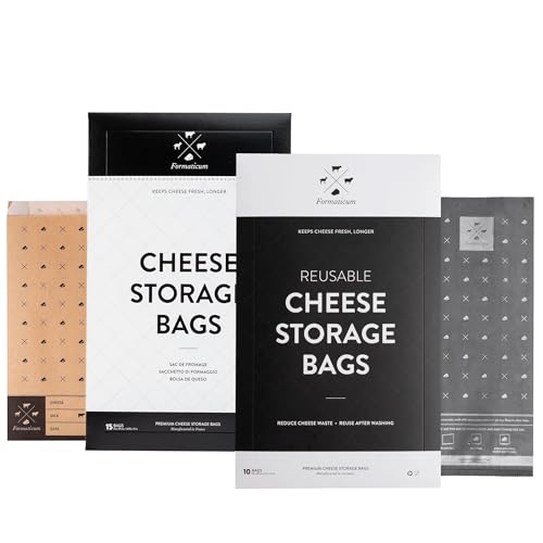 Formaticum Storage Bag Bundle - Includes Cheese Storage Bags and Reusable Cheese Storage Bags, Gift for Charcuterie Board Presentation and Food Tasting Events