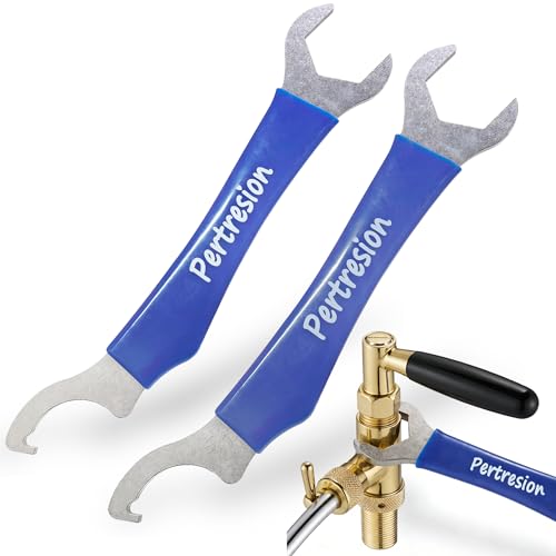 2-Pack Heavy Duty 304 Stainless Steel Beer Faucet Wrench- Dual Head Hex Nut & Spanner Draft Beer Tap Wrench for Keg Coupler, Kegerator Faucet Maintenance & Installation (Sliver) - color: Sliver