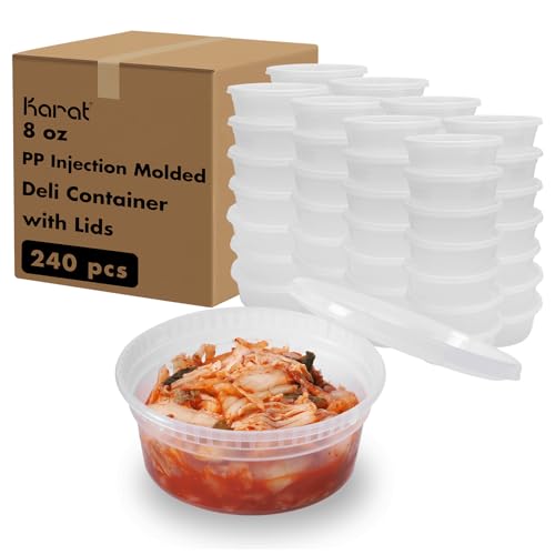 Karat [8oz - 240 ct] Clear PP Injection Molded Round Deli Containers with Lids (FP-IMDC8-PP) - color: Clear, size: 8oz