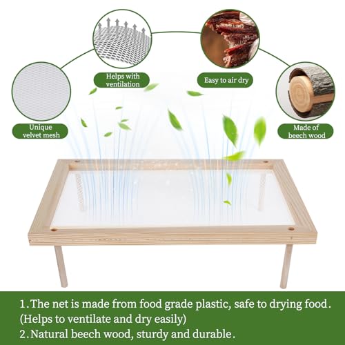 Herb Drying Rack, Wood Pasta Drying Racks, Drying Storage with 2 layer herb drying rack for drying pasta flowers plant specimens and more