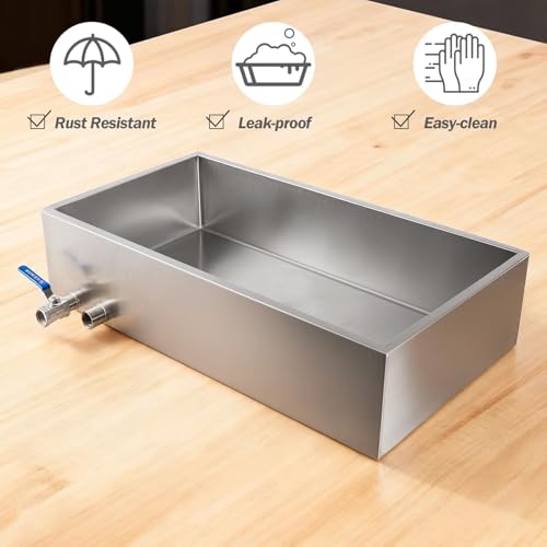 Marada Maple Syrup Evaporator Pan with Dual Interface Steam Table Pan,304 Stainless Jam Food Chafing for Home, Outdoor, Cooking (30"L * 20"W * 6"H) - size: 30x20x6 Inch (Pack of 1)