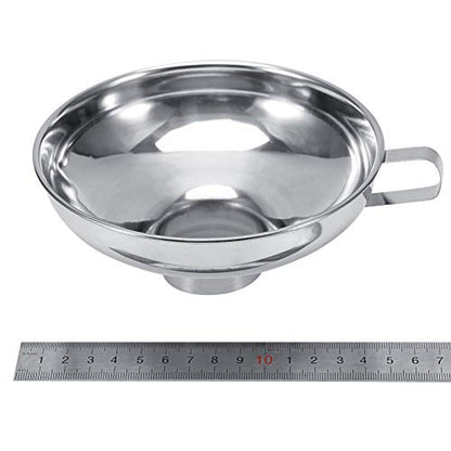 Stainless Steel Funnel, Wide Mouth Kitchen Funnel for Liquids and Solids, with Sturdy Handle for Easy Storage and, Works with Canning Jars (58mm) - size: 58mm