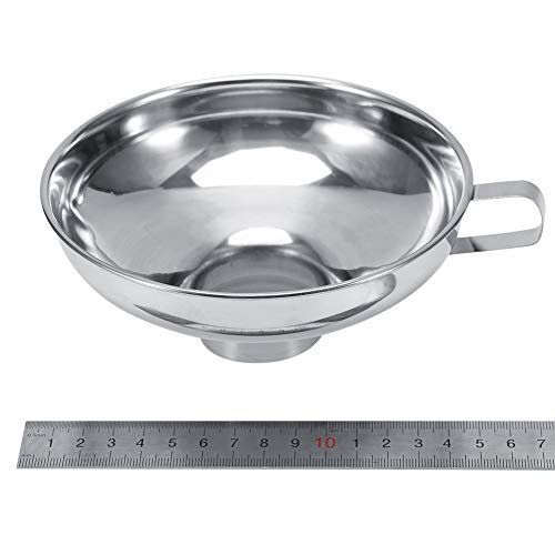 Wide Mouth Funnel, Stainless Steel Household Wide Mouth Canning Jars Funnel with Handle Kitchen Tools (L 8x12in) - size: L 8x12in