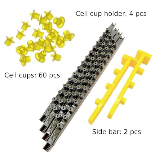 JZBZ Queen Bee Rearing System Queen Bee Rearing Kit Includes 2 Side Bar 4 Divisible Cell Cup Holder and 60 Queen Cell Cup