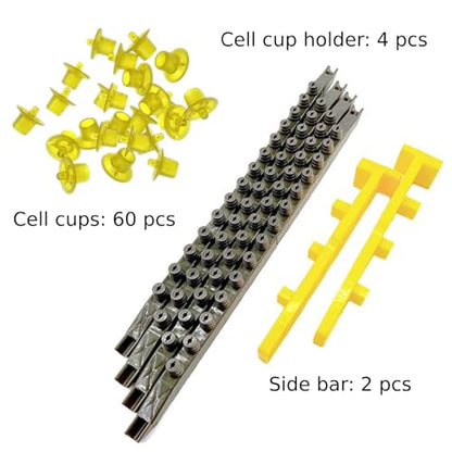 JZBZ Queen Bee Rearing System Queen Bee Rearing Kit Includes 2 Side Bar 4 Divisible Cell Cup Holder and 60 Queen Cell Cup