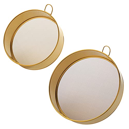 18/10 Stainless Steel Flour Sifter, Kitchen Fine 80 Mesh Strainers Sieve for Baking Cake Bread - color: Gold