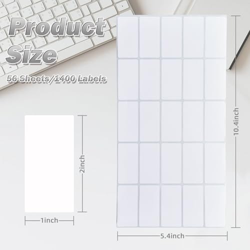 Homrelaxy 1400 Pcs 1"x2" Removable Labels for Food Containers, Easy Peel Off, No Residue, Water/Oil/Tear Resistant Blank Stickers for Jars, Pantry Organization - size: 1"x2"