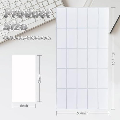 Homrelaxy 1400 Pcs 1"x2" Permanent Labels, Blank Labels Total, Non-Printable, Strong Adhesive, All-Purpose Handwriting Labels for Organizing, Files, Boxes (Pack of 2) - size: 1"x2" (Pack of 2)