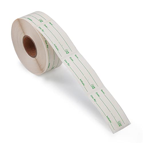 L LIKED 500 Stickers Use by 1 x 2 Inch Dissolvable Labels for Food Containers Prep roll of 500 (Green) - color: Green