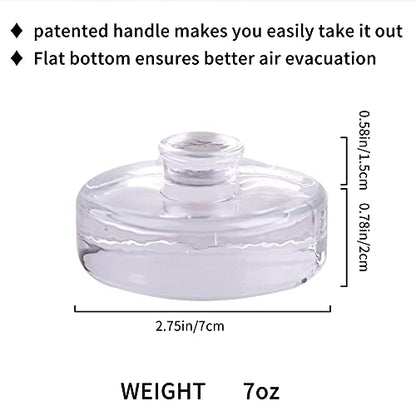 Eleganttime 4 Pack Easy Grip Handle Glass Fermentation Weights Great Mason Jar Wide Mouth Canning Fermenting Pickling Sourkrout Kraut Weight Fermentation Kit - color: Glass Weight with grip-4pcs