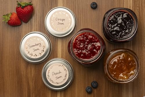MONEST Waterproof & Oil Resistant Jar & Lid Stickers - Pantry/Canning, Spice & Bottle Labels (Rose Gold Flower) - style: Rose Gold Flower