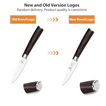 imarku Paring Knife - Paring Knives, 3.5 Inch Small Kitchen Knifes - Japanese High Carbon Stainless Steel Fruit Knife, Ergonomic Pakkawood Handle, Ultra Sharp Blade, Unique Gifts for Men and Women - color: Brown Handle