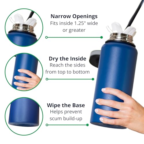 Bottle Drying Wand for Water Bottles & Narrow Openings (>1.25"), Removes Residual Drops - size: Starter Kit