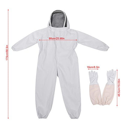 Bee Suit,Beekeeping Suit, Full Body Beekeeping Clothes Gloves Veil Protective Beekeeping Suit Jacket Beekeepers Supplies Equipment Adult,for Beginner Beekeepers (XXL)