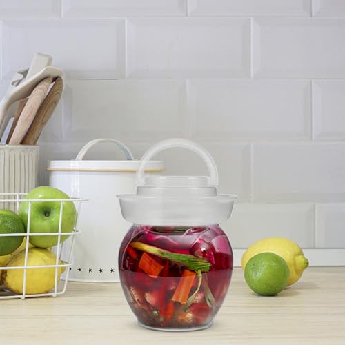 Veemoon 6pcs 200ml Fermenting Pickle Jars with Sealing Airlock, Household Vegetable Pickling Containers for Kitchen Food Storage