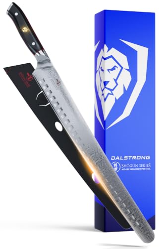 DALSTRONG Slicing Knife - 14 inch - Extra Long Slicer Knife - Shogun Series Elite - Japanese AUS-10V Super Steel - Vacuum Treated - G10 Handle - Carving Slicer BBQ, Brisket Gift Knife- Sheath Included - color: Black, size: 14" Slicer