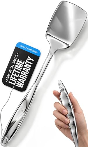 Zulay Kitchen Stainless Steel Solid Spatula - 15” Large Metal Turner for Cooking, Frying & Grilling - Durable, Heat-Resistant & Dishwasher Safe Kitchen Utensil for Everyday Use - size: Solid Turner