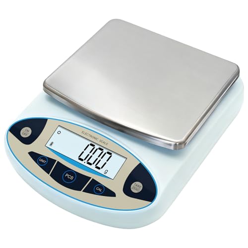 Lab Scale 5000g x 0.01g, High Precision Digital Analytical Balance, 0.01g Accuracy Electronic Scale with Backlit LCD, for Laboratory, Kitchen, Jewelry, Scientific Research