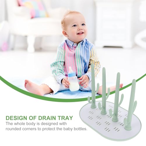 Abaodam Bottle Drying Rack Tree-Shaped Abs Plastic Milk Bottle Hanger Draining Organizer for Pacifiers Feeder Cups Space-Saving Countertop Storage