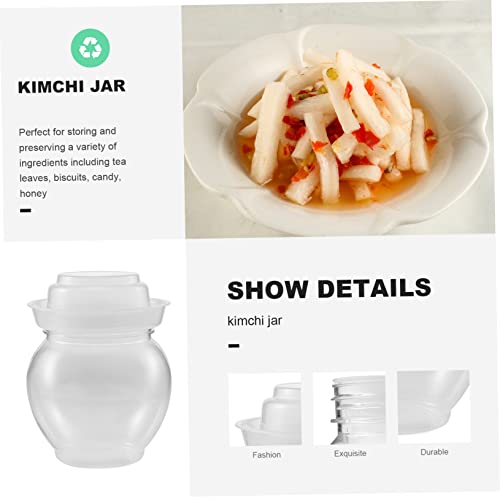 OUNONA Airtight Pickle Container with Sealed Lid Transparent Fermenting Jar for Kimchi Sauerkraut More Easy to Clean Storage for Home Use