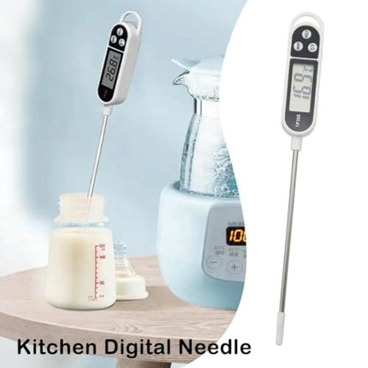 Silver Kitchen Digital Food Thermometer Meat Cake Milk BBQ Cooking Household Thermometer Probe Gauge Electronic Oven Tool,Kitchen Utensils and Gadgets