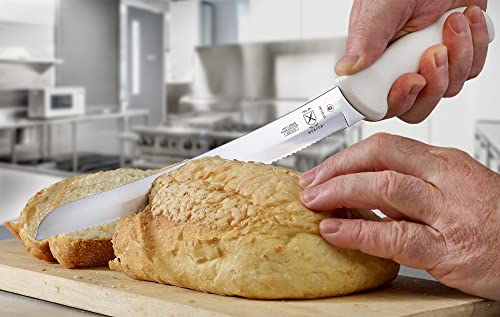 Mercer Culinary Ultimate White 10" Curved Wavy Edge Bread Knife, White - style: Curved Wavy Edge Bread Knife 10 Inch