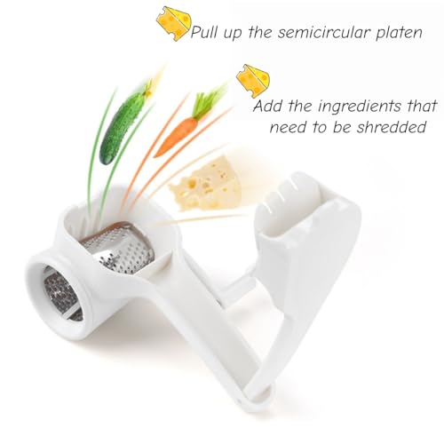 Taoke Hand-Crank Cheese Grater, Manual 304 Stainless Steel Grinder | Cheese Grinder for Cooking & Baking, Manual Cheese Shredder for Parmesan, Cheddar, Chocolate & Vegetables