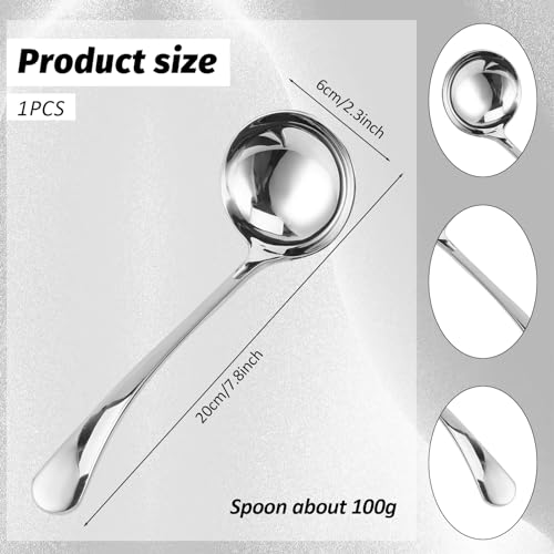 7.9 Inch Silver Small Gravy Soup Ladle Small Ladle Gravy Ladles 18/10 Stainless Steel Sauce Ladles for Spooning Sauces or Gravies