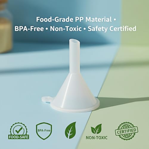 200PCS Mini Clear Plastic Funnel Little Small Funnel, Sand Art, Perfume, Spice, Powder, Essential Oil, Recreational, Kitchen Food Grade Small