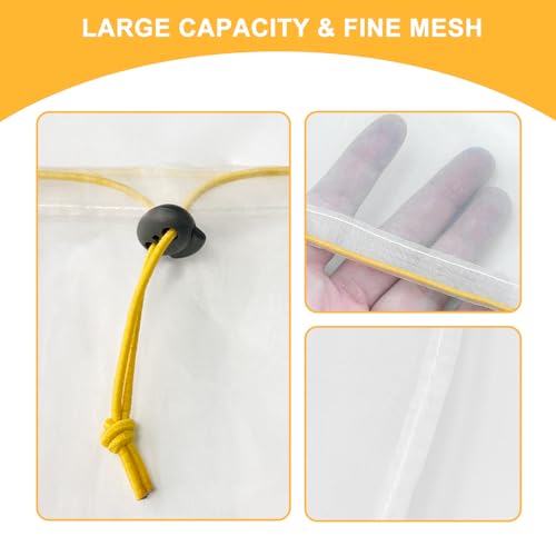 Honey Strainer for 5 Gallon Bucket - 4 Pack Fine Mesh Filter Bags with Adjustable Drawstring - Reusable Beekeeping Straining Bags for Honey, Jelly, and Food Grade Filtering