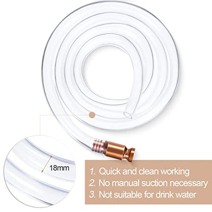 Syphon 4 Pack Siphon Hose Siphon Tube Shaker Siphon Transfer Hose Siphon Water Hose Siphon Valve Gas Siphon Pump Gas Drainer for Car Truck Fuel Water Transfer Pumping 6FT / 1/2" Valve