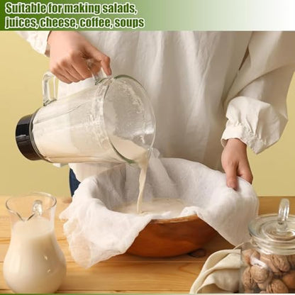 6 PCS Cheese Cloths for Straining, 20x20 Inch Grade 100 Reusable Cheese Cloth, Washable Unbleached Cotton Fine Mesh Cloth Strainer, Muslin Cheesecloth for Nut Milk, Yogurt, Broth with Hemmed Edge