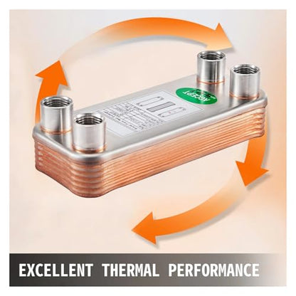 30/40/60 Plates Stainless Steel Heat Exchanger - High Efficiency Wort Chiller for Home Brewing and HVAC Applications(60 Plates) - color: 60 Plates