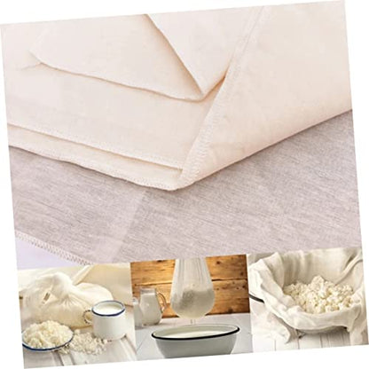 COLLBATH 2pcs Multi-function Cheese Cloths Reusable Strainer for Draining Milk Yogurt Tofu and Cooking Hemmed Design for Kitchen Use