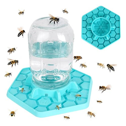 Bee Feeder for Mason Jar Made of Silicone - Bee Watering Station for Garden Compatible with Regular Mouth Mason Jars - color: Teal