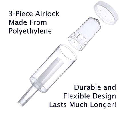 Brewing America Fermentation Kit Lids for Wide Mouth Mason Jars (Jars Not Included) Red Fermenting Lid with Bung and 3-piece Airlock - color: Old Glory Red