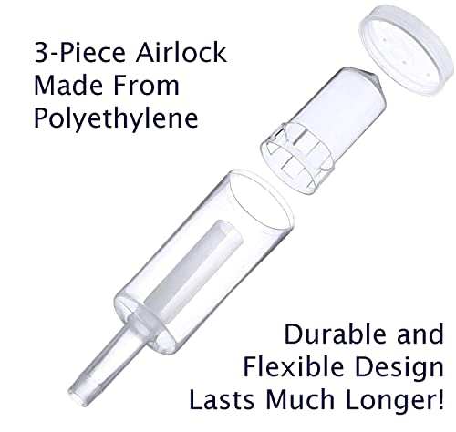 Brewing America Fermentation Kit Lids for Wide Mouth Mason Jars (Jars Not Included) Red Fermenting Lid with Bung and 3-piece Airlock - color: Old Glory Red