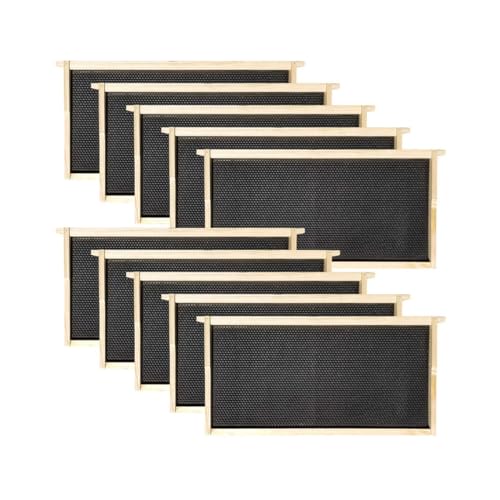 Hoover Hives 10 Frame Langstroth Deep Brood Box Dipped in 100% Beeswax Includes Wooden Frames & Waxed Foundations (Unassembled)