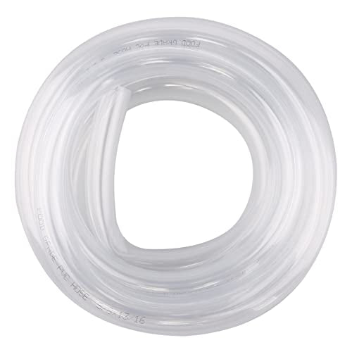 DERNORD PVC Tubing 5/8"ID X 13/16"OD Flexible Clear Vinyl Hose 10 Feet for Food Grade - size: 10 Feet, style: 5/8"ID X 13/16"OD