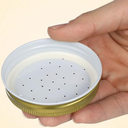 Baluue Bee Hive Entrance Water Feeder Lid 2.87 Inch Mason Jar Lid Beekeeping Feeding Accessory for Honey Bee Water Station