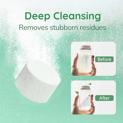 Nursi Luna Detergent Tablets for All Brands Baby Bottle Washers, 150 Count Gentle Formula Baby Bottle Washer Tablets, Fast-Dissolving, Efficiency Removes Milk Residue & Odor