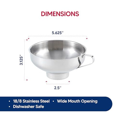 HIC Kitchen Canning Funnel, 18/8 Stainless Steel