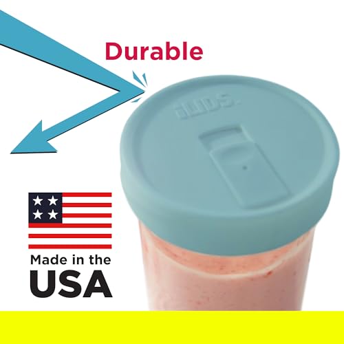 Wide-Mouth Mason Jar Drink Lid - USA Made, BPA-Free, Spill-Resistant for Coffee, Cold Brew & Iced Tea - Fits 3 3/8 in Ball & Kerr Wide Mouth - Pack of 2 - color: Seafoam