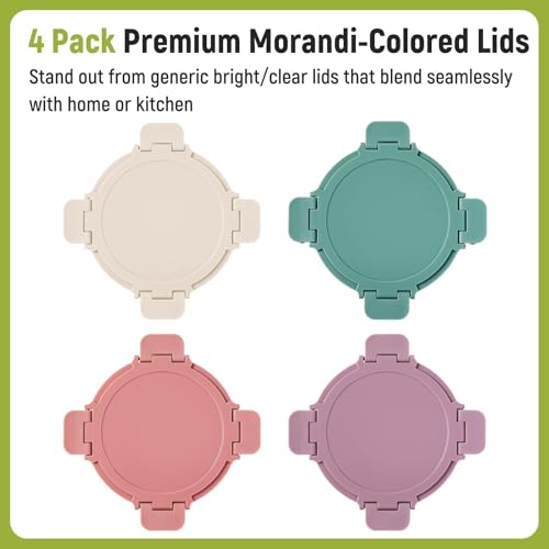 [UPGRADED LID] 6 Sets 3 Cup/24oz Borosilicate Glass Meal Prep Containers with Lids, Food Storage Bowl Jars for Soup Leftover Meal Lunch Oats Fruit Deli Salads - Microwave, Oven, Freezer Safe -BPA Free